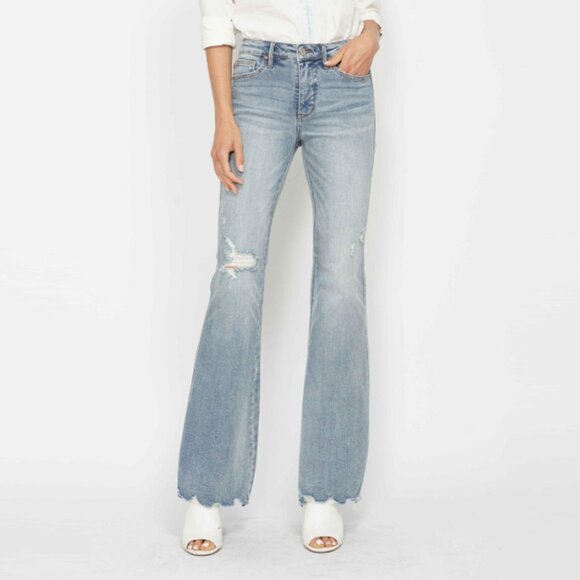 Judy Blue Tummy Control Distressed Flare Jeans - Picture 3 of 4